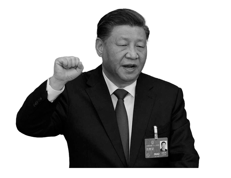Xi Jinping raising a fist